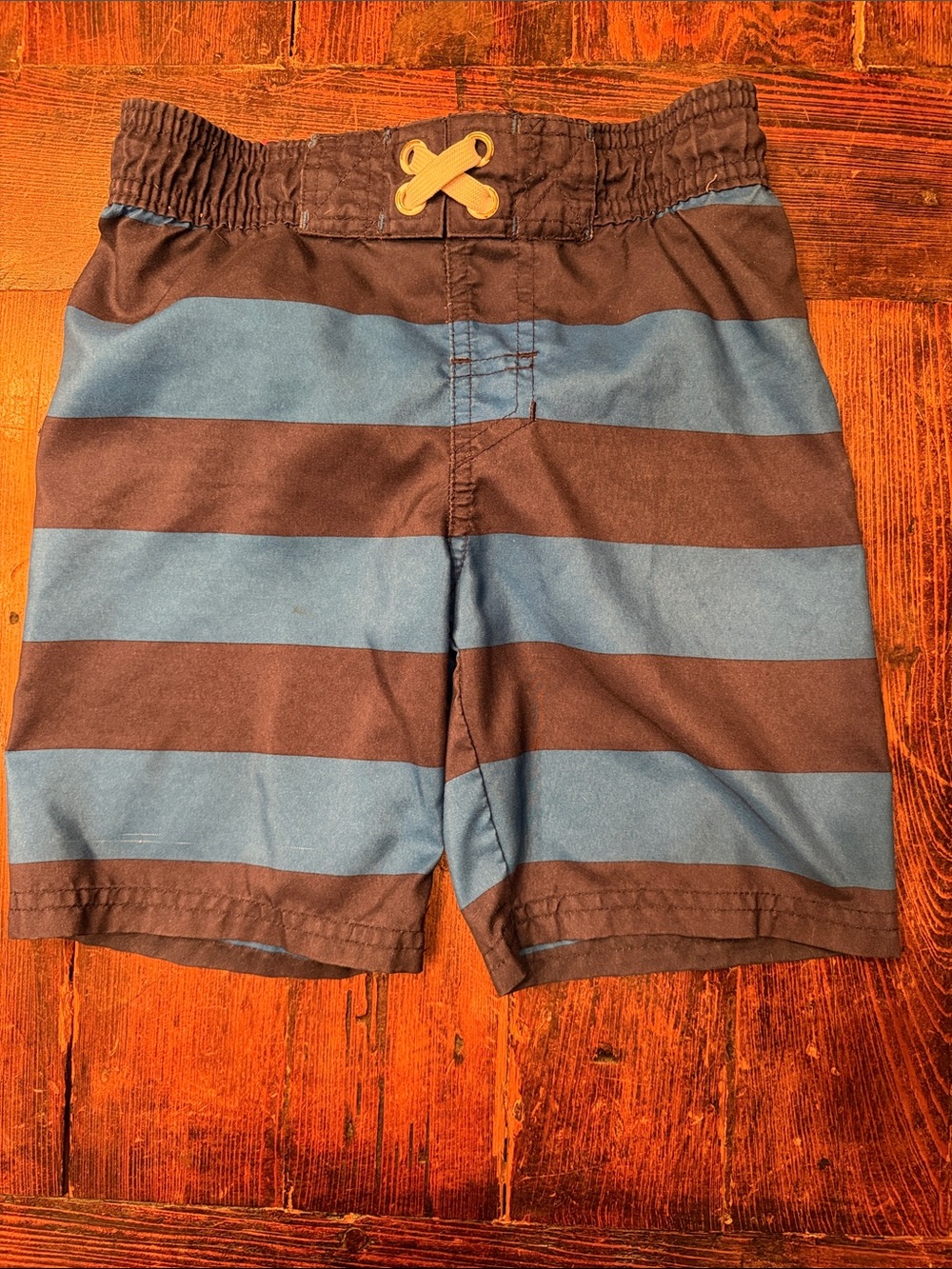 Cat & Jack Blue and Navy Striped Swim Shorts-Size XS